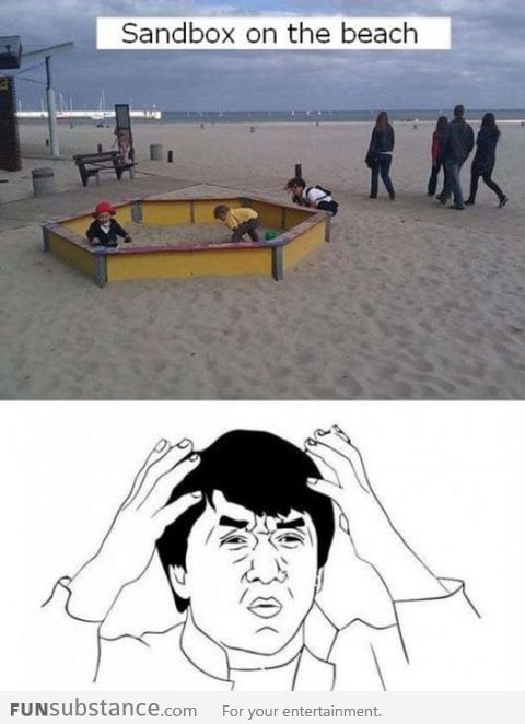 Sandbox on the beach