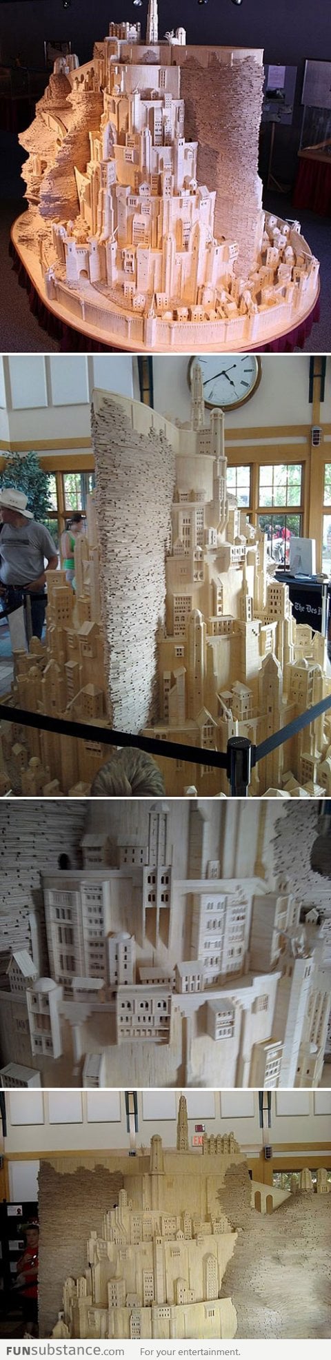 Minas Tirith Made from Matchsticks