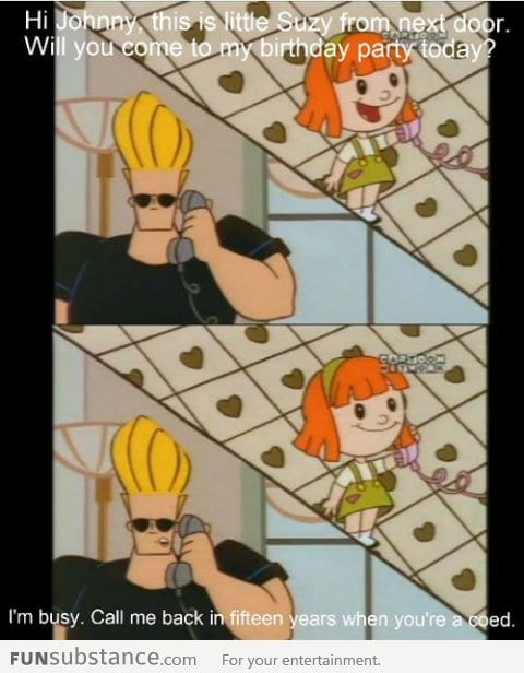 Johnny Bravo doesn't waste his time