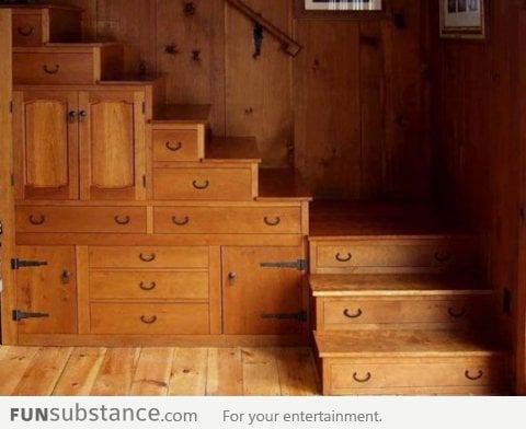 Multi-Tasking Staircase With Built-in Drawers