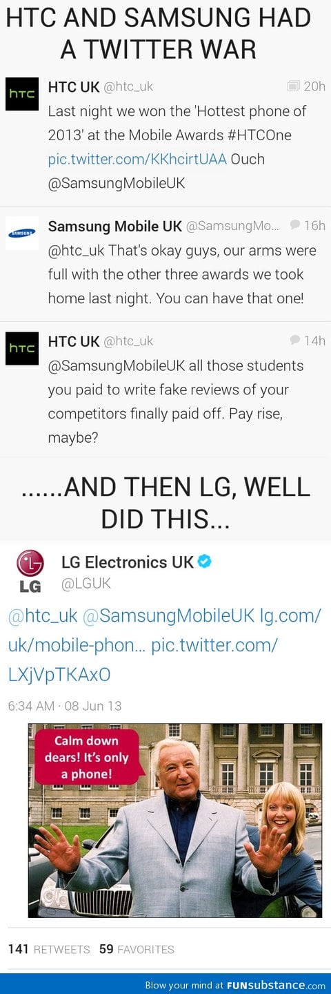 HTC, Samsung, LG Twitter War