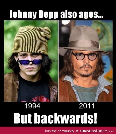Johnny Depp seems to age backwards