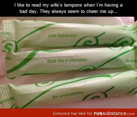 Motivational tampons