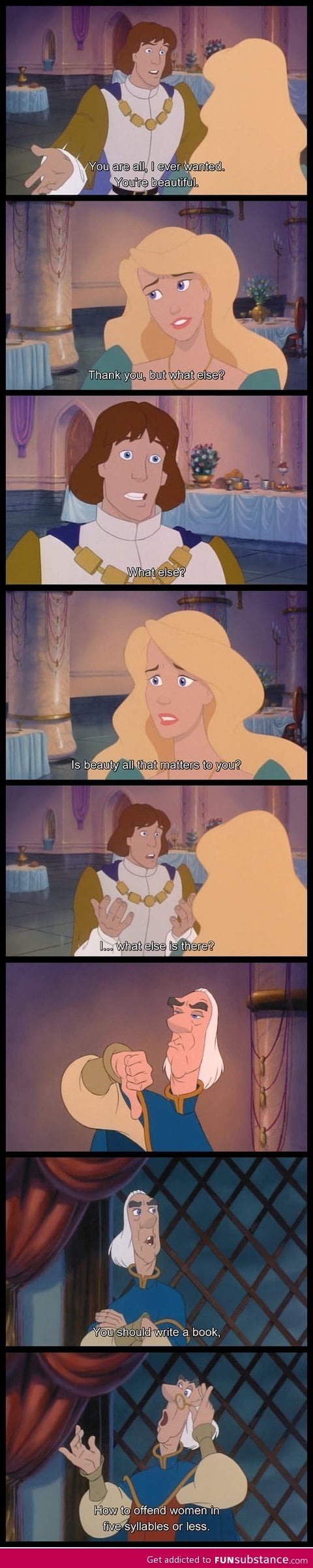 From the swan princess, how not to talk to women