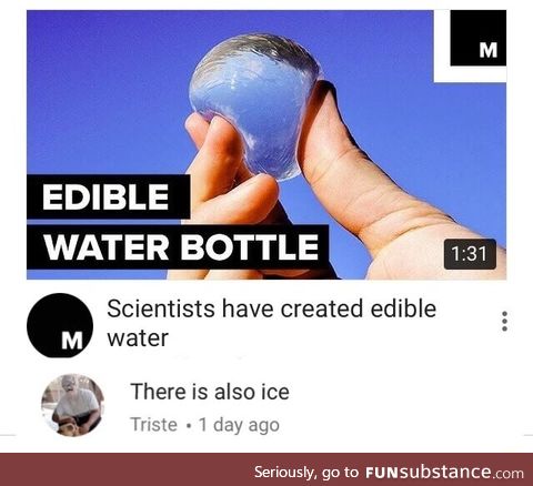 Edible water bottle