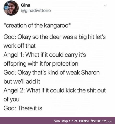 Creation of a kangaroo