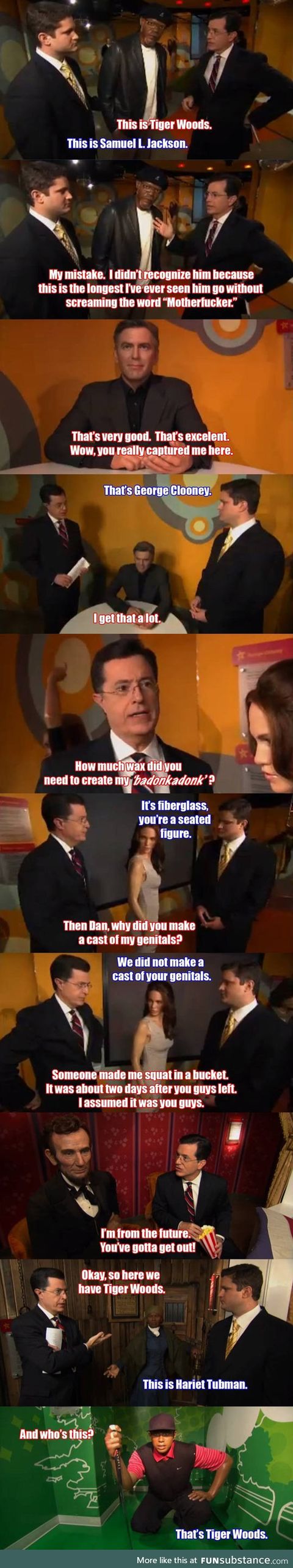 Colbert visits a wax museum