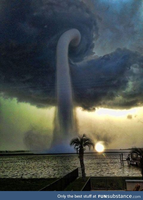 A waterspout over Tampa Bay