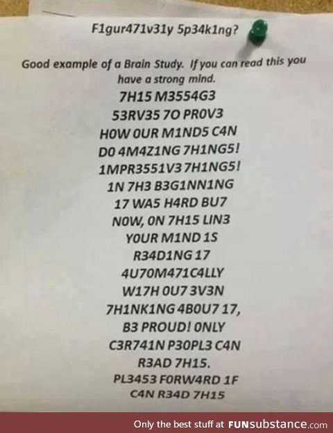 Can your brain read this text?