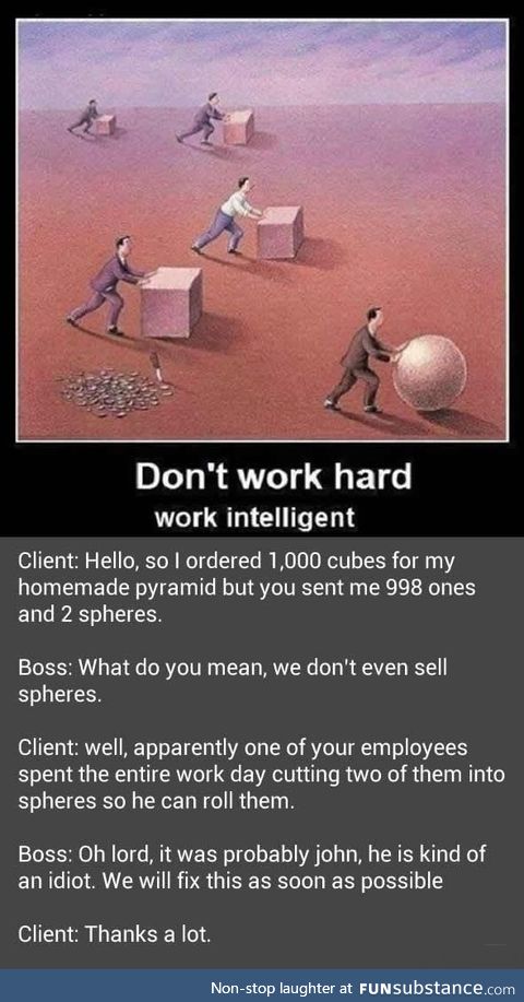 Don't work too intelligent