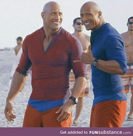 Rare photo of the Rock and his identical twin brother Dwayne Johnson