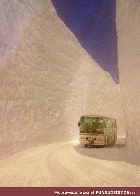 Snow corridor in Japan