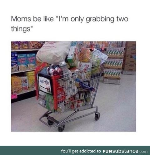 Moms at the grocery store