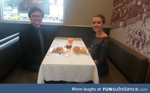 College budget + four year anniversary = one fancy ass McDate