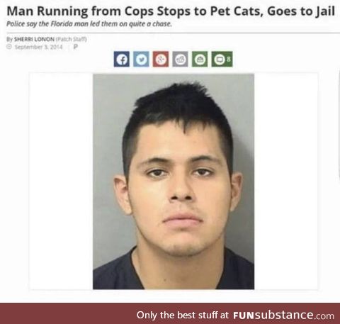 Florida man has his priorities straight