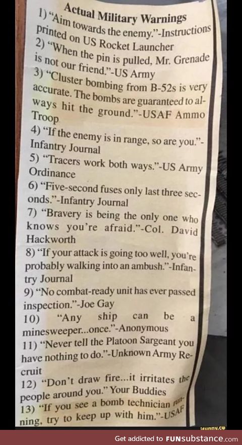 Military commands to live life by