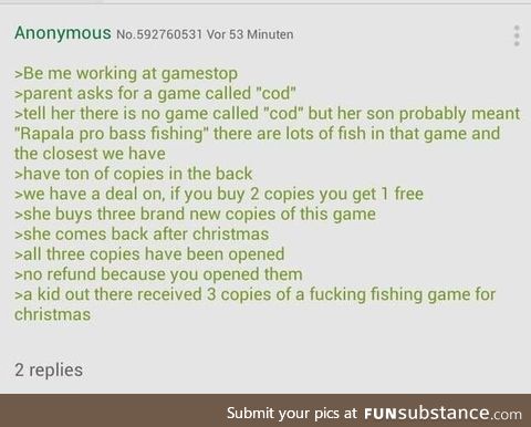 Anon sells game
