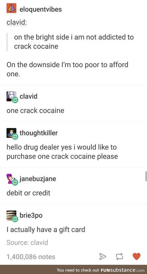 One Crack Cocaine, please