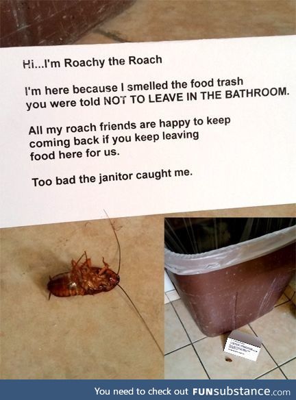 Passive aggressive office janitor leaves note
