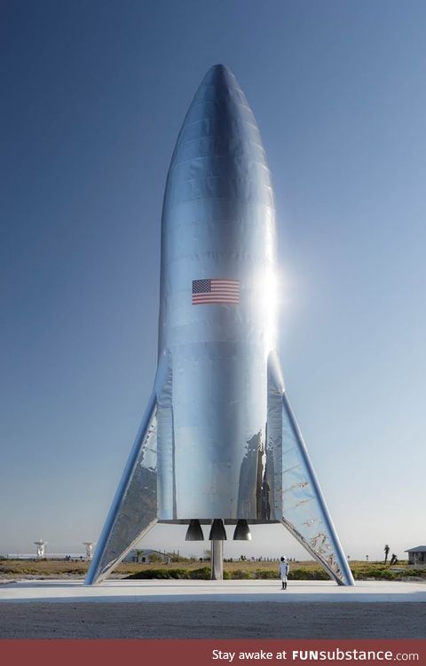 SpaceX's 'Starship' test flight rocket, just finished assembly - not a rendering