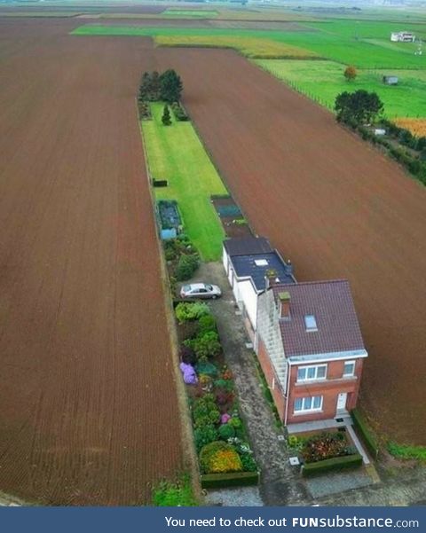 A farmer's way of maximizing the yield of his plot while still have a yard