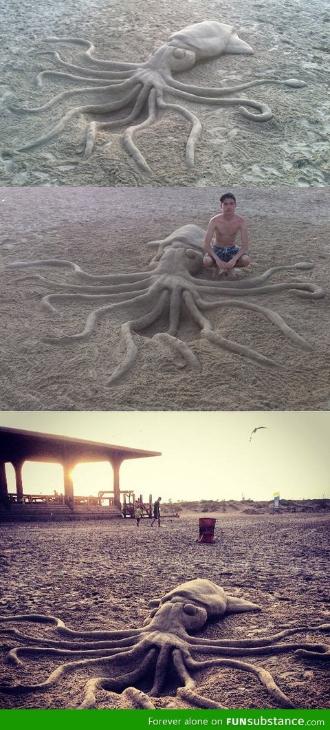 Squid sand art