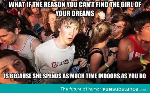 This happens unless you're dream girl and you both like the outside