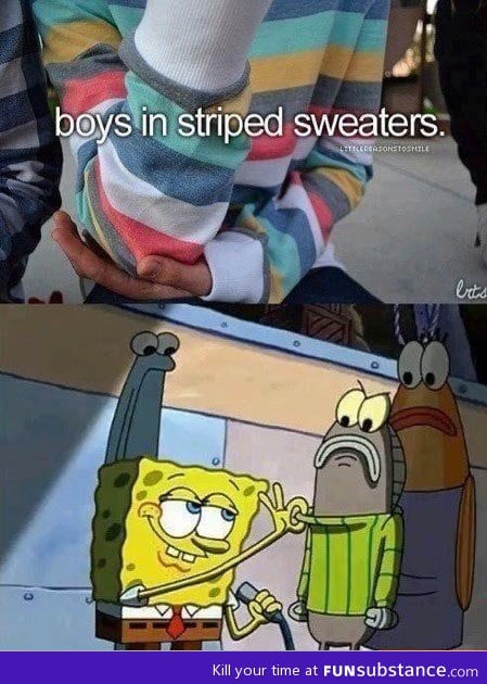 Boys in striped sweaters