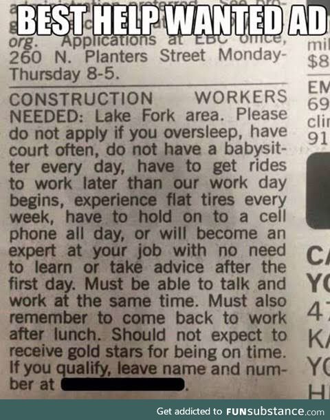 Best wanted ad