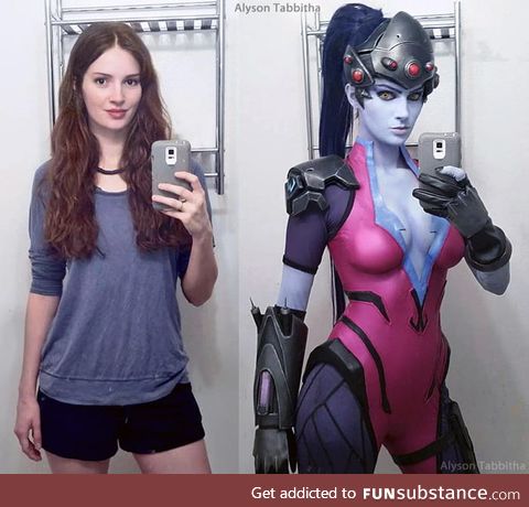 Talon Widowmaker Cosplay before and after by AlysonTabbitha
