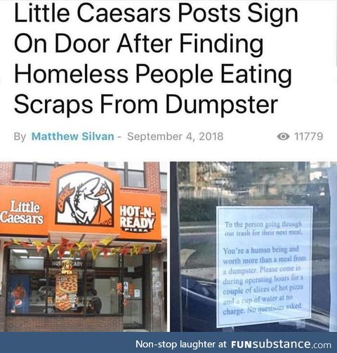 Little caesars helping homeless