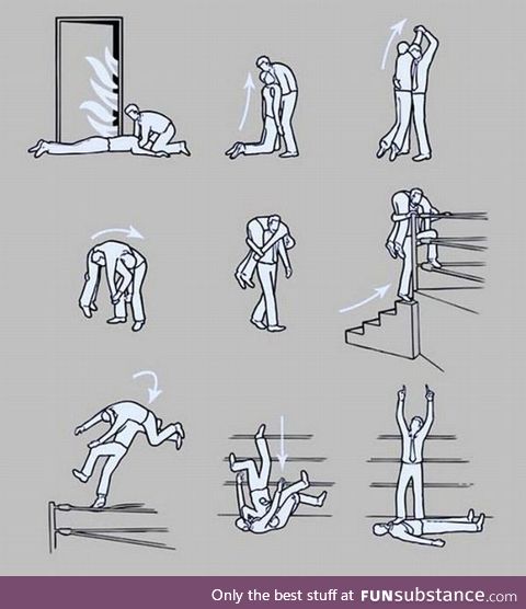 Instructional: How to save an unconscious person from a burning building