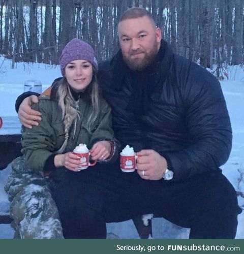 The mountain with a regular size mug..And wife