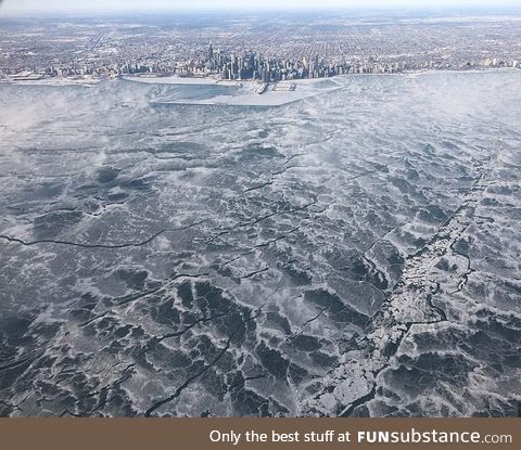 News footage from Lake Michigan looks like a scene from the movie The Day After tomorrow