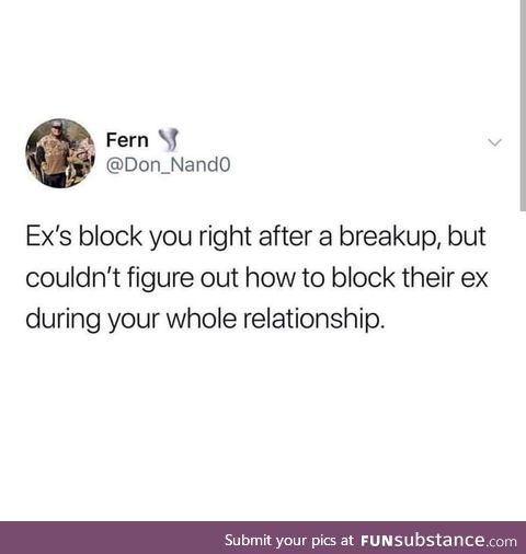 Guess I had to drag her ex's weight through the whole relationship.