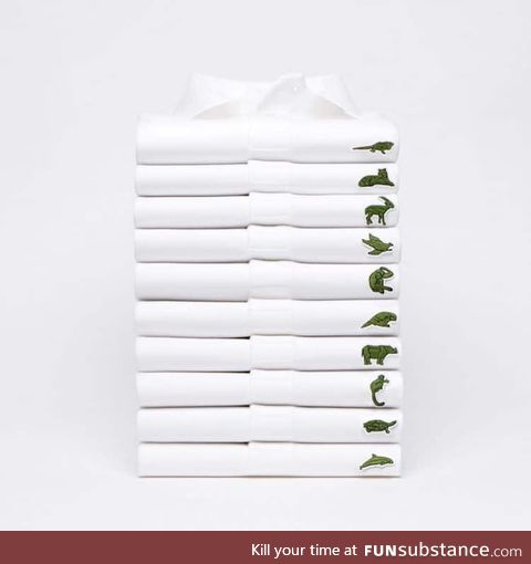 Lacoste have replaced their Crocodile Logo to raise awareness of 10 endangered species