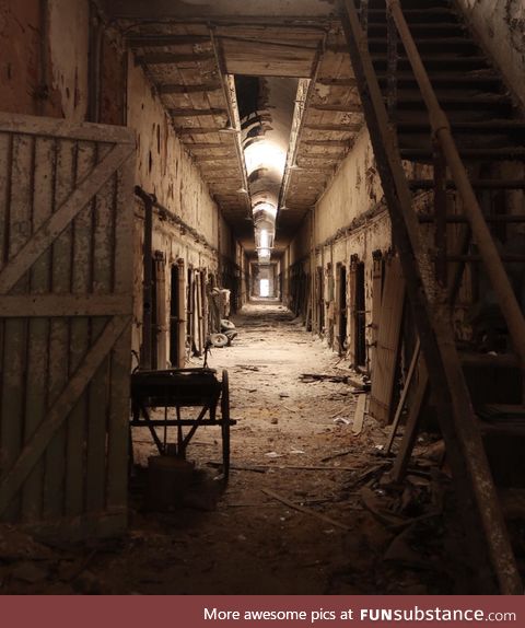 Abandoned Hallway in the Eastern State Penitentiary in Philadelphia