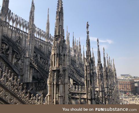 View from the top of the Milan Cathedral