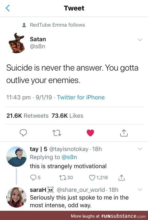 Satan saves lives