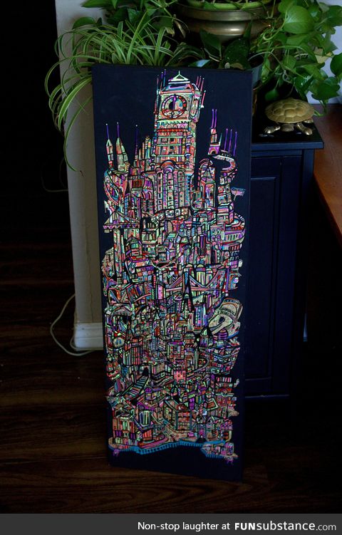 Big Ben LSD city-acrylic painting