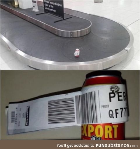 An Australian man traveling to Perth decided to check-in a single can of beer after