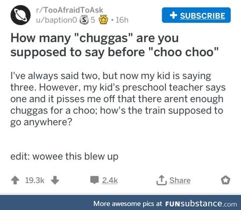 How many chuggas fj?