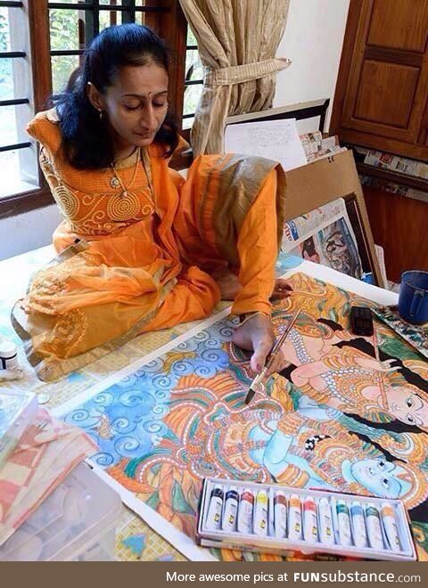 A woman using her disability to inspire others with her beautiful paintings