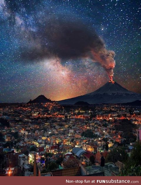 Mexico’s Popocatepetl Volcano yesterday