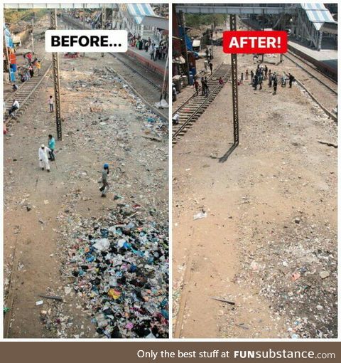 Today we cleaned up a side of a railway station in Mumbai, India