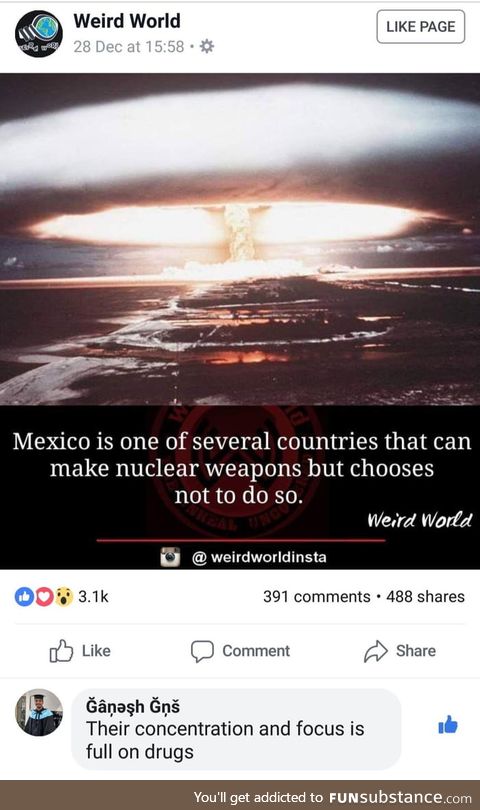 Mexico why you no mako nuclear bombo?