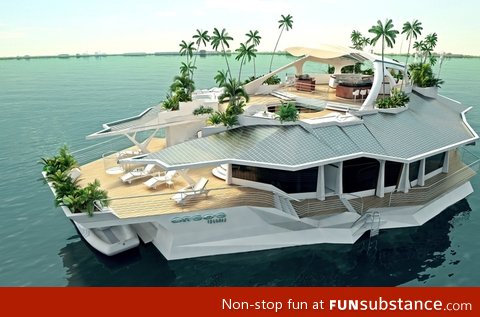This is some serious luxury. A man-made floating island
