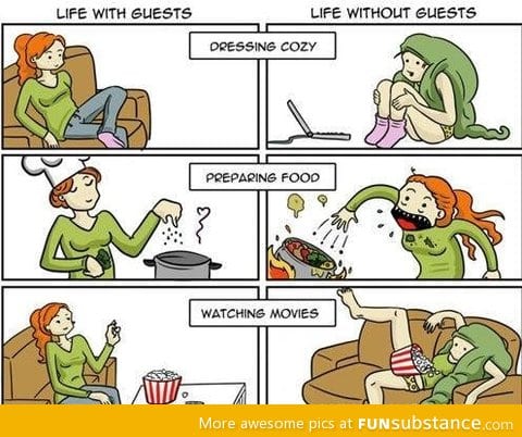 Life with and without guests