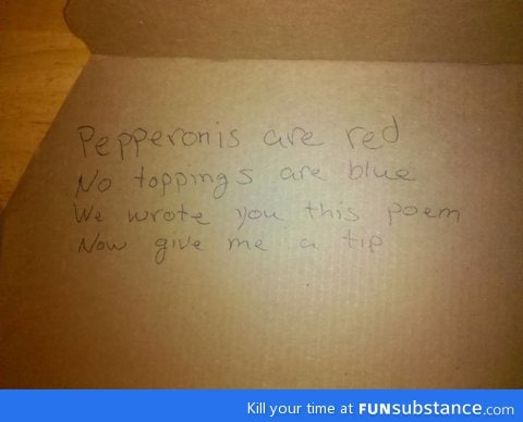 Dominos wrote me a poem