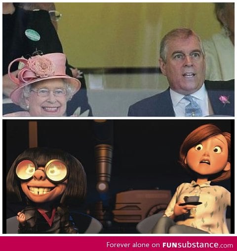 The queen's horse winning kinda looks like edna from The Incredibles